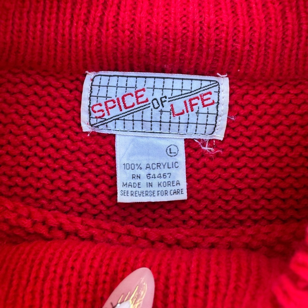 1980s Vintage Spice of Life Scotty Dog Plaid Bows Pullover Sweater - Picture 7 of 9